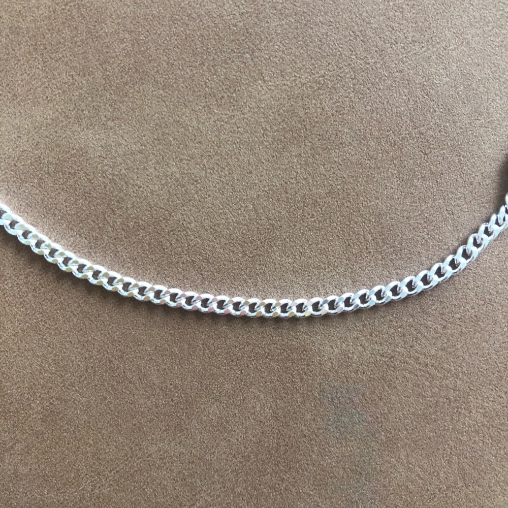 Silver Cuban Chain Necklace